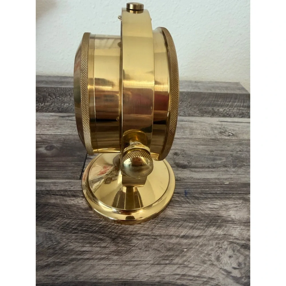 Vintage Working SETH THOMAS Brass Nautical Style Desk Shelf Mantel Ship Clock